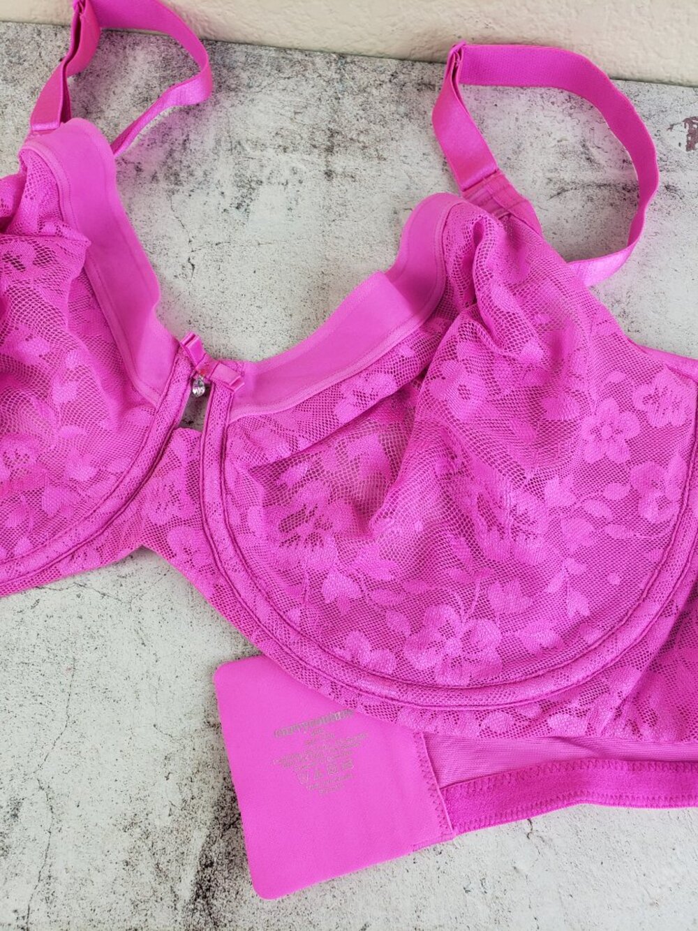 Curvy Couture FLIRT No Show Lace Unlined Underwire Bra Pink size 40G T-Shirt Bra - Picture 7 of 11